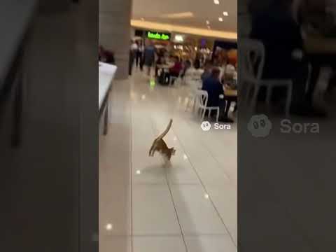 Cat steals fish in mall – shopkeeper goes crazy! 😂🐱🐟 #FunnyVideo #CatVsHuman #MallFishHeist #Shorts