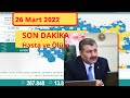 26 Mart | Korona virüs vaka sayıları tablosu | Bugünkü vaka sayısı