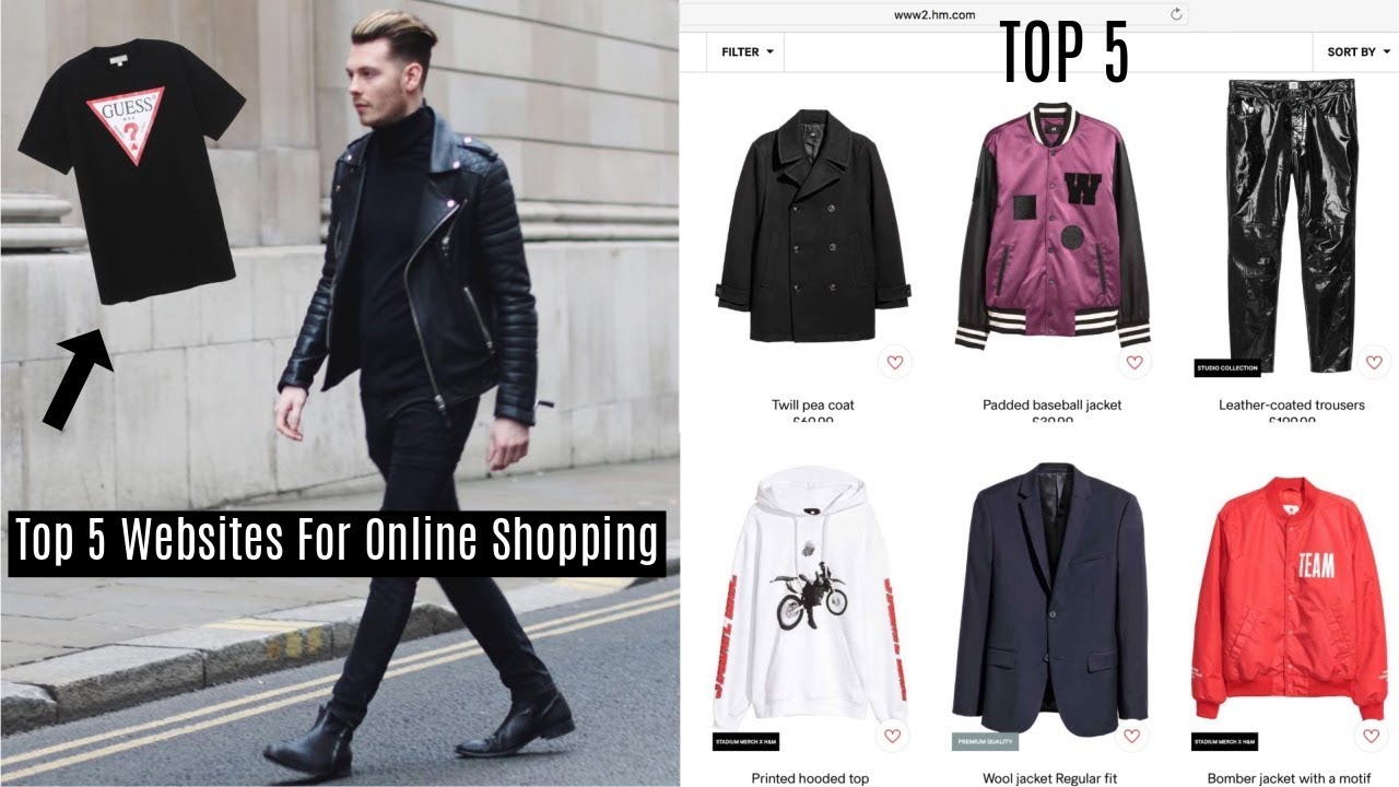 TOP 5 WEBSITES TO SHOP ONLINE FOR MENS STREETWEAR Fashion 2021 YouTube