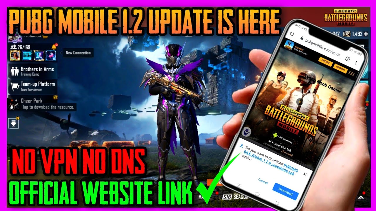 HOW TO DOWNLOAD PUBG 1.2 UPDATE IN OFFICIAL WEBSITE | PUBG 1.2 UPDATE IS HERE | TYSON NOOB GAMER
