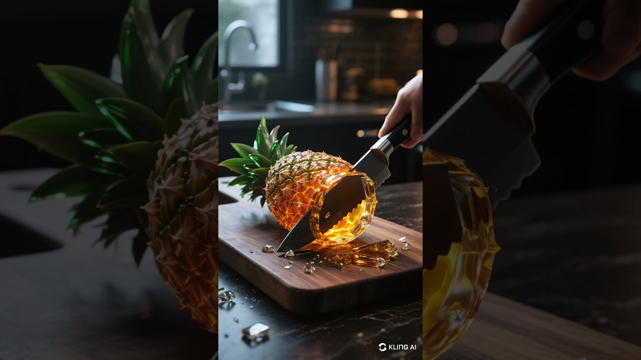 Pineapple cutting ASMR 