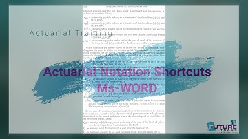 Actuarial Notation