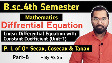 B.sc.4th Semester Maths | Particular Integrals | Differential Equation | ddu gkp | AS TEACH | Part-8