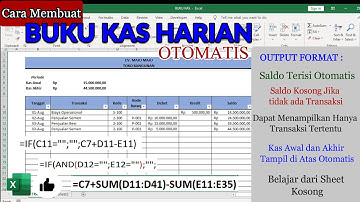 MEMBUAT PENCATATAN BUKU KAS HARIAN  OTOMATIS  PADA EXCEL LENGKAP DARI NOL-SHEET BARU