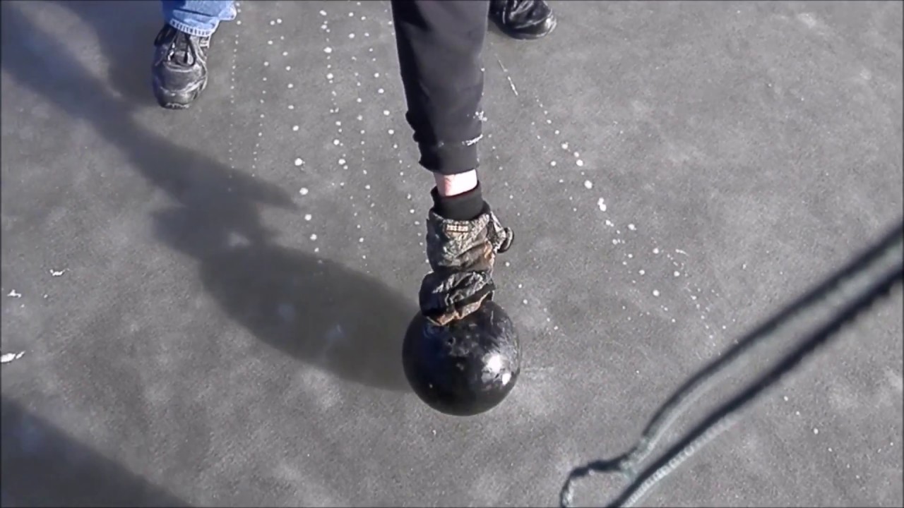 Bowling ball on frozen lake makes weird noise YouTube