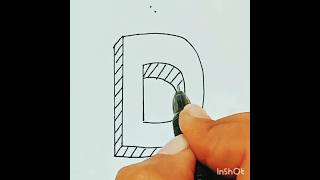 3d letter D #viral #drawing #trending #ytshorts #shortvideo #3dletters