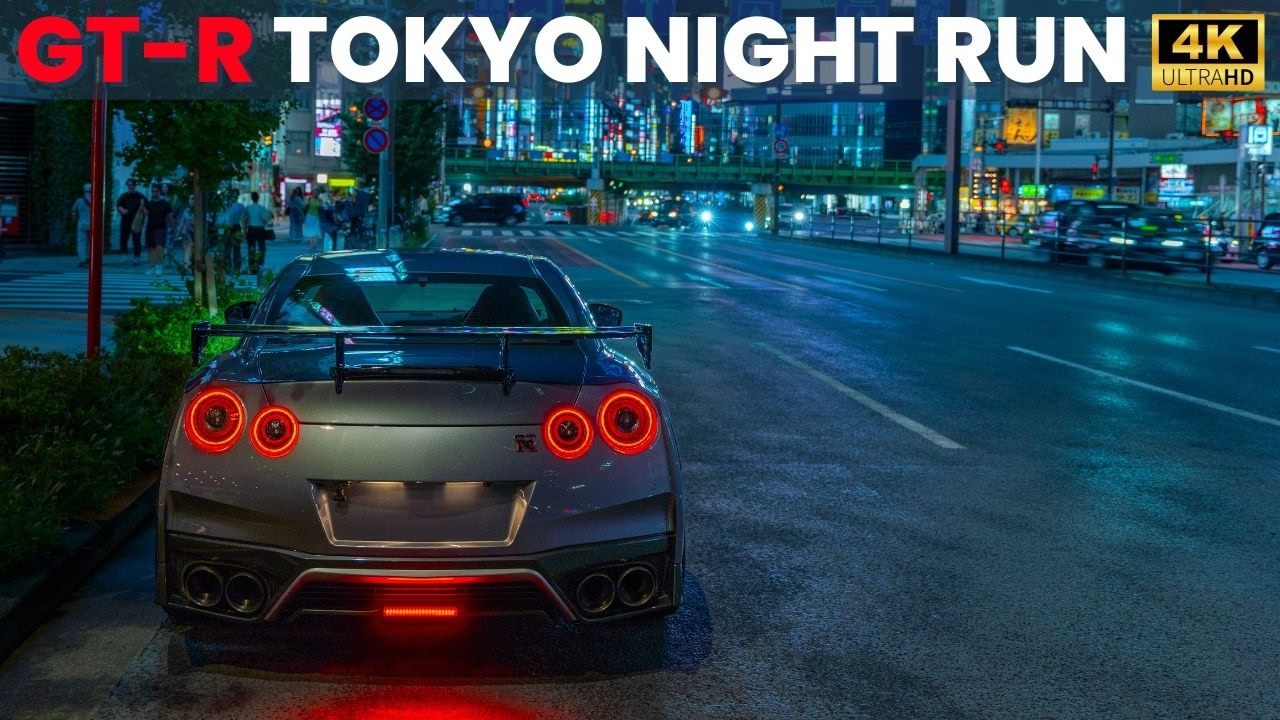 Nissan GT-R Tokyo Night Run Koiwa Area- Pure Car ASMR | No Music | No Voice | 4K HDR