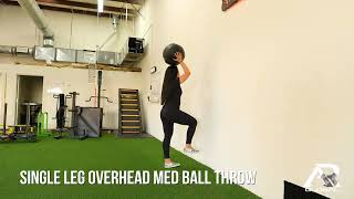 SINGLE LEG OVERHEAD MED BALL THROW