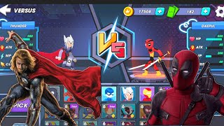THOR VS DEADPOOL ⚡!! Stickman super heroes fighting (Android/iOS) walkthrough gameplay#9 !! screenshot 5