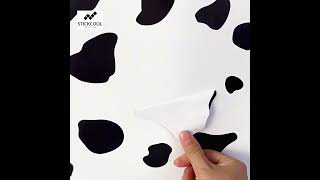 260pcs Cow Print Wall Stickers – Irregular Black Spots for DIY Decor, Peel and Stick Vinyl