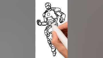 Vẽ người sắt, vẽ người máy, How to draw iron man/robot #shorts #155