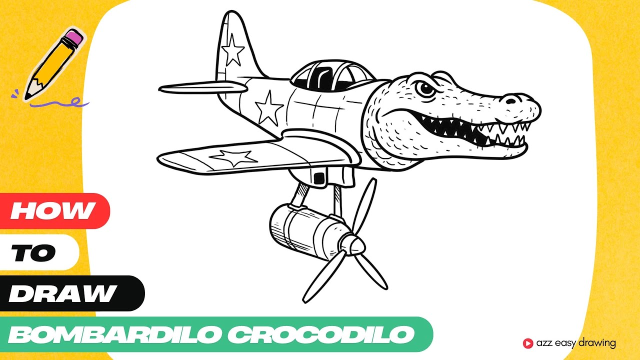 How to draw Bombardilo Crocodilo Italian Brainrot and Indonesian ...