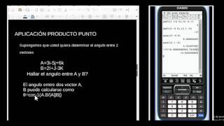 CLASSPAD ii : PRODUCTO PUNTO CRUZ VECTORES