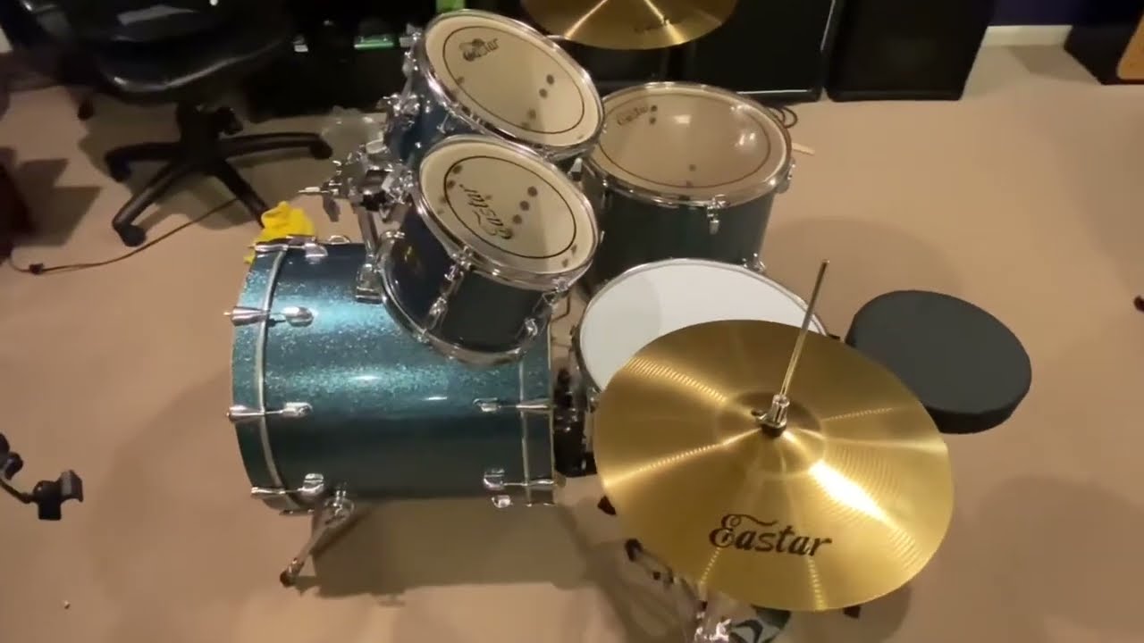 Eastar 20 Inch Drum Set for Adult Junior Teen, 5 Piece Professional