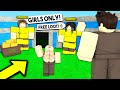 God tribe only lets girls in so i went undercover roblox booga booga