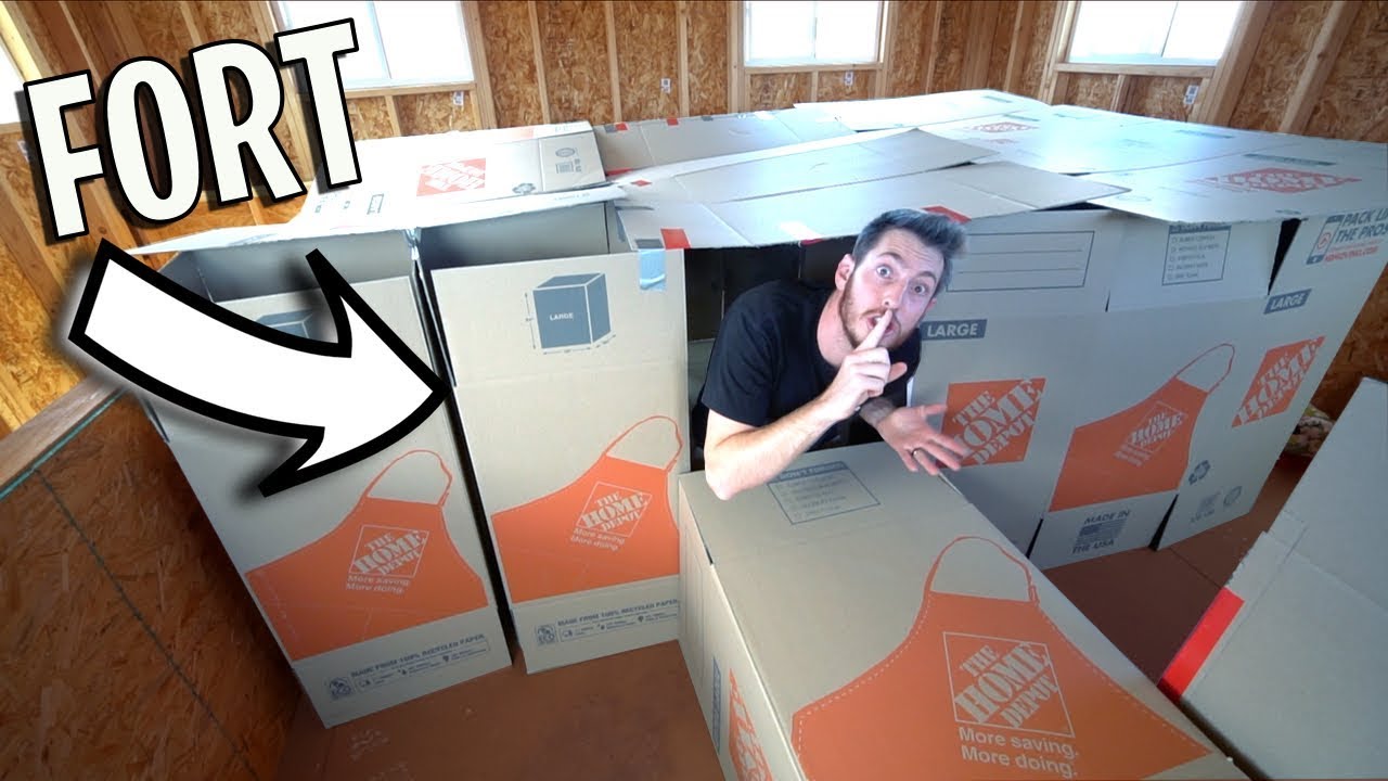 ULTIMATE BOX FORT IN SECRET SHED! YouTube