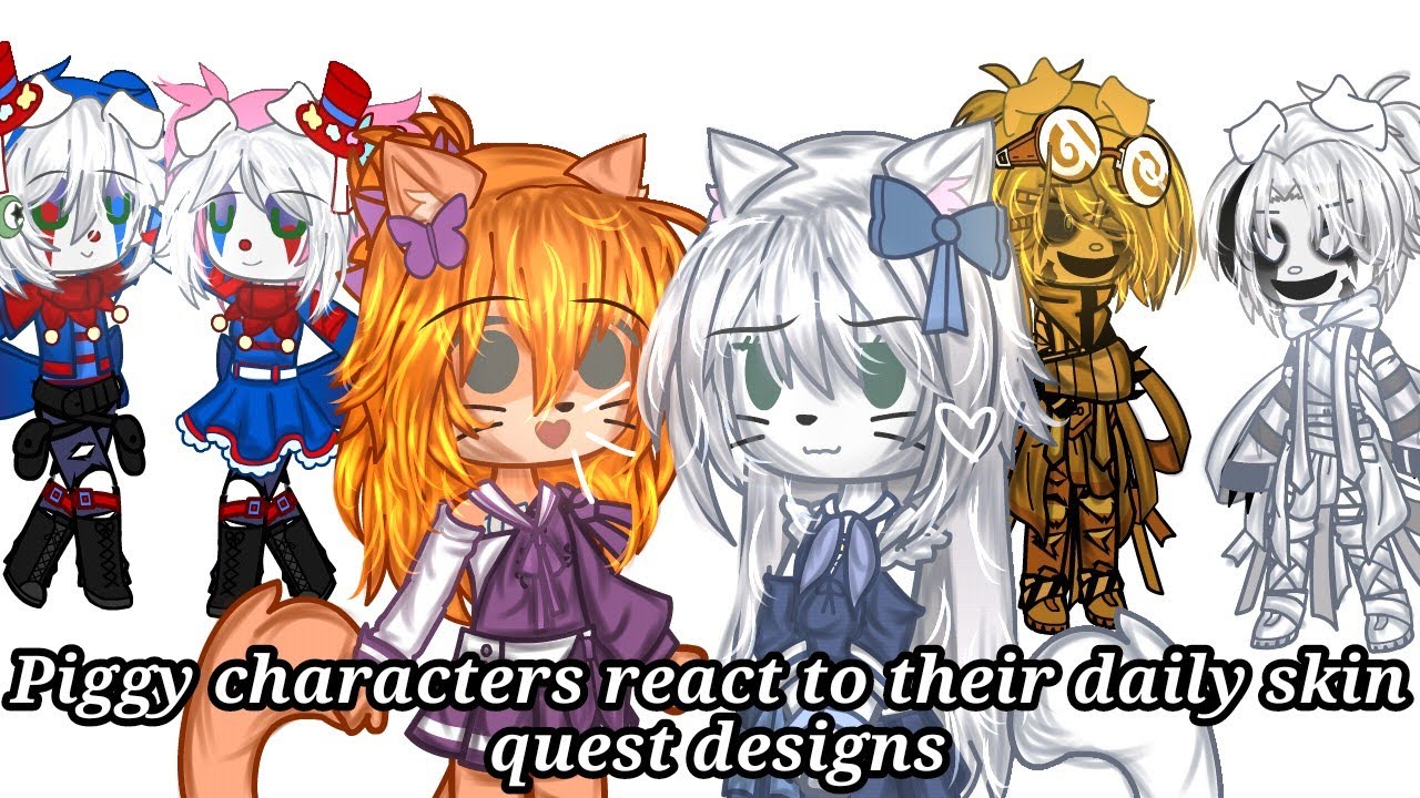 || Piggy characters react to their daily skin quest || Part 1 || Book 1 skins || Roblox Piggy ||