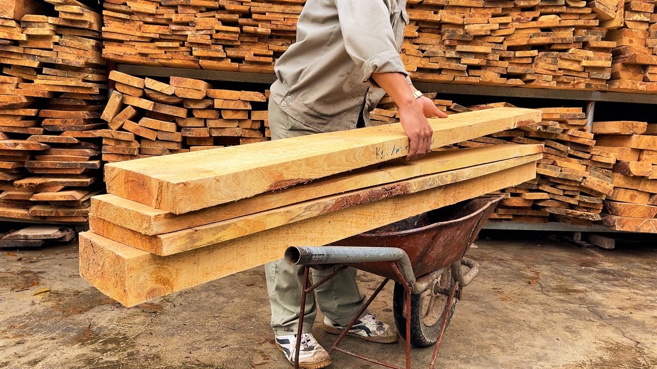 ⁣Woodworking Furniture Living Room: Building a Sturdy Table and Chair for New House from Hardwood