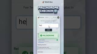 This Palindrome Detector Is Insane 😱 #coding #viral