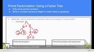 8 25 Video   Prime Factorization with Exponents