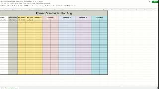 Parent Communication Log