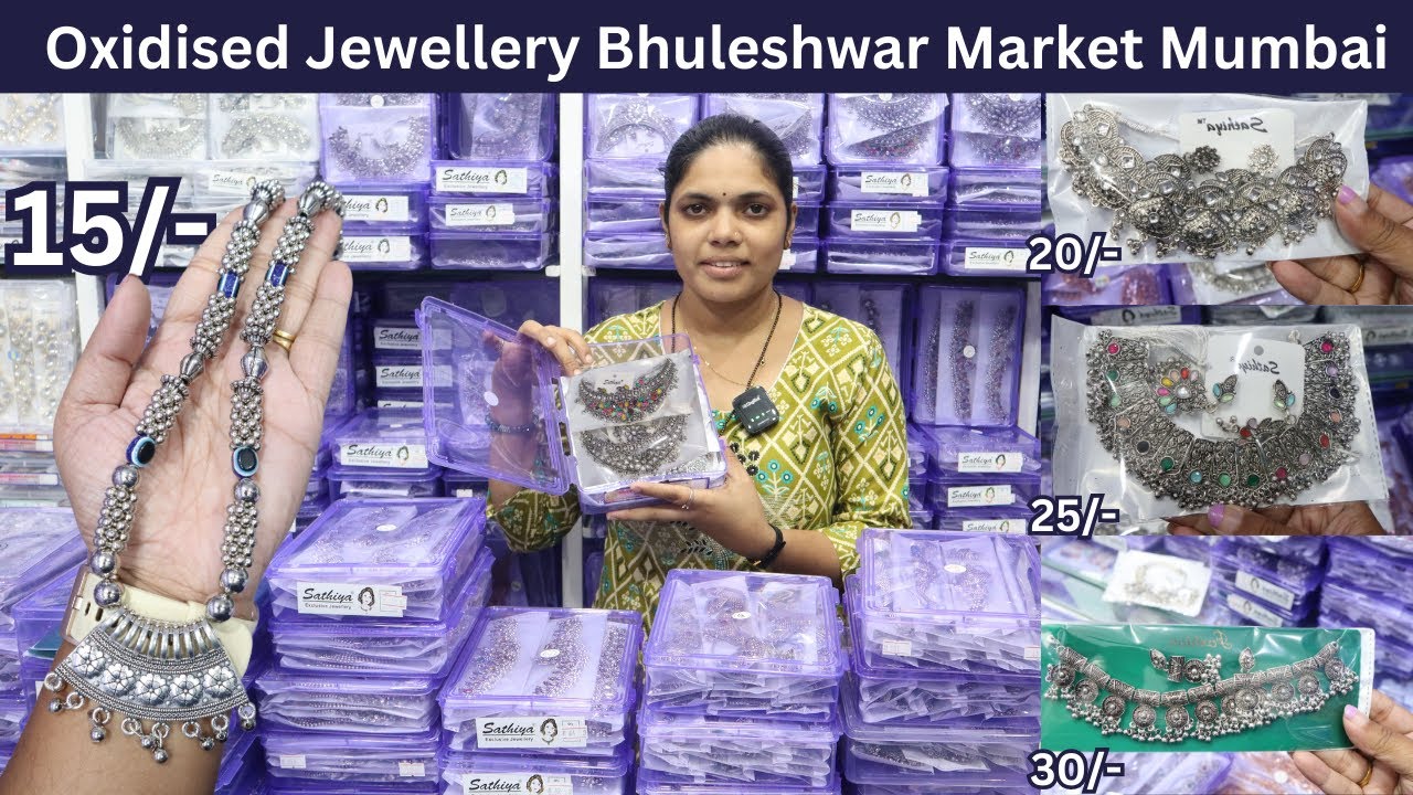 Bhuleshwar Market Mumbai |Oxidised Jewellery|Necklace@15Rs|Navratri Special |Shree Pramukh Jewellery