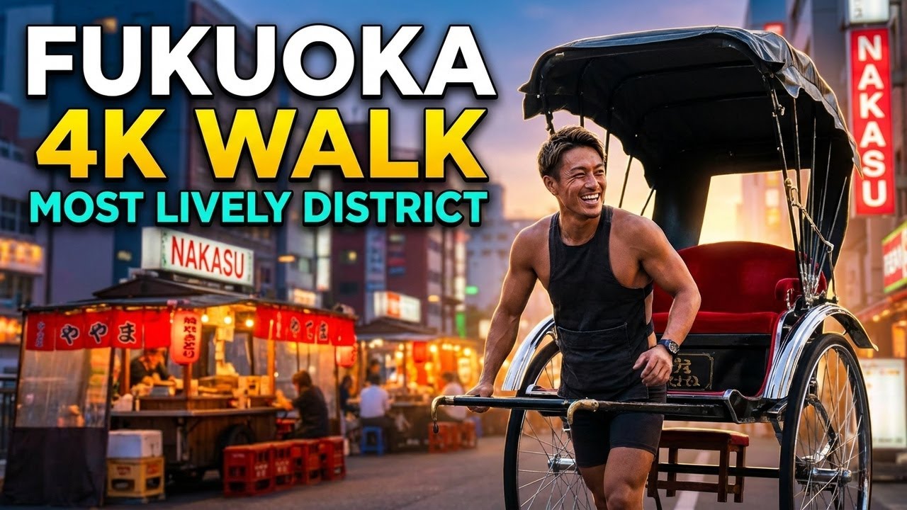 Fukuoka Nakasu to Tenjin 4K Walk 🇯🇵 | Japan’s Most Lively Entertainment & Shopping District
