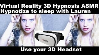Virtual Reality Hypnosis on 3D Headset; Blonde girl hypnotize you to sleep ASMR