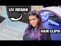 Using UV RESIN To Make HAIR CLIPS! Glow In The Dark, Solar Color Changing, Mica