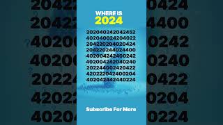 Challenge yourself, find 2024.Only one with 1001/10 vision can in less than 7 seconds. Can you?