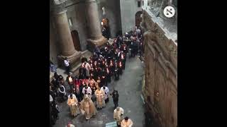 Mass Easter prayer held at the Church of the Holy Sepulcher in Jerusalem