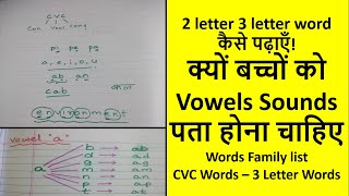 बच्चों को CVC words(2 letter,3 letter words) क्यों पढ़ाया जाता है || List of CVC words 3 LetterWords