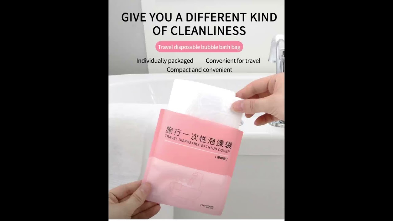 5PCS Travel Disposable Bath Bag Hotel Bathtub Plastic Bag