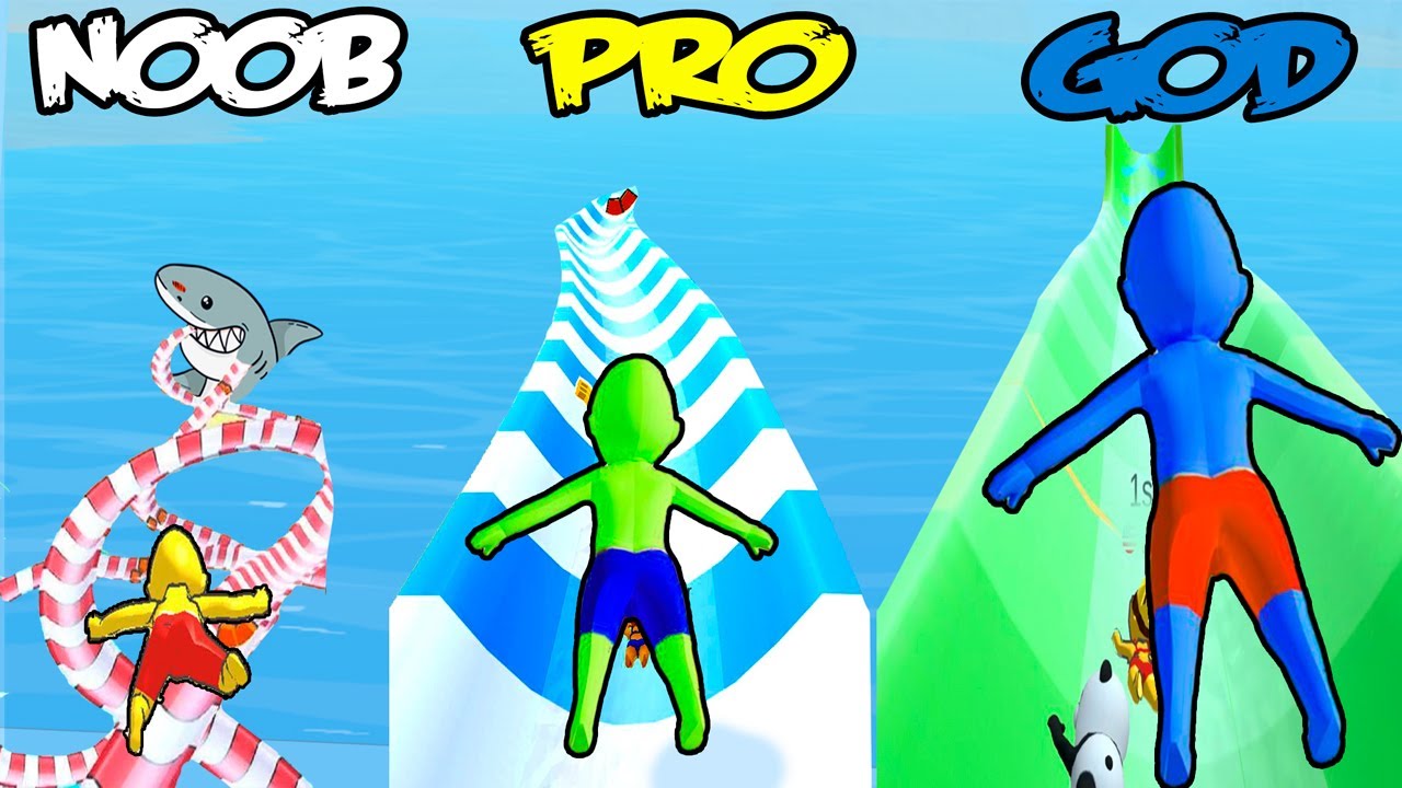 NOOB vs PRO vs HACKER in Aquapark.io | JuegoStar Game