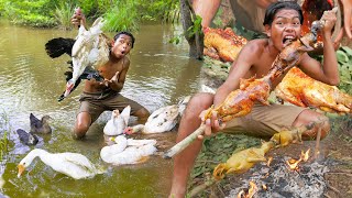 Cooking chicken recipe and eating delicious - Survival Skills2