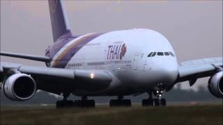 Airbus A380 Close-up Landings - Singapore, Thai, Malaysia A380 ( HD )