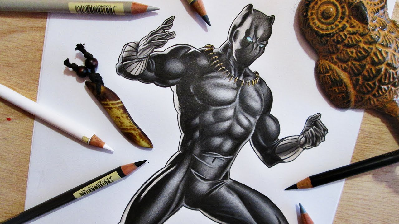 Speed Drawing Black Panther Marvel Comics - YouTube.