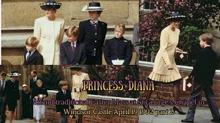Princess Diana Attends Easter Service with Royals at St George’s Chapel, Windsor | April 19, 1992