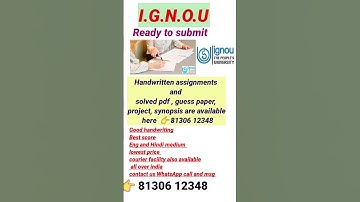 IGNOU assignments #handwritten assignment #solved assignment  #scan pdf #synopsis #project available