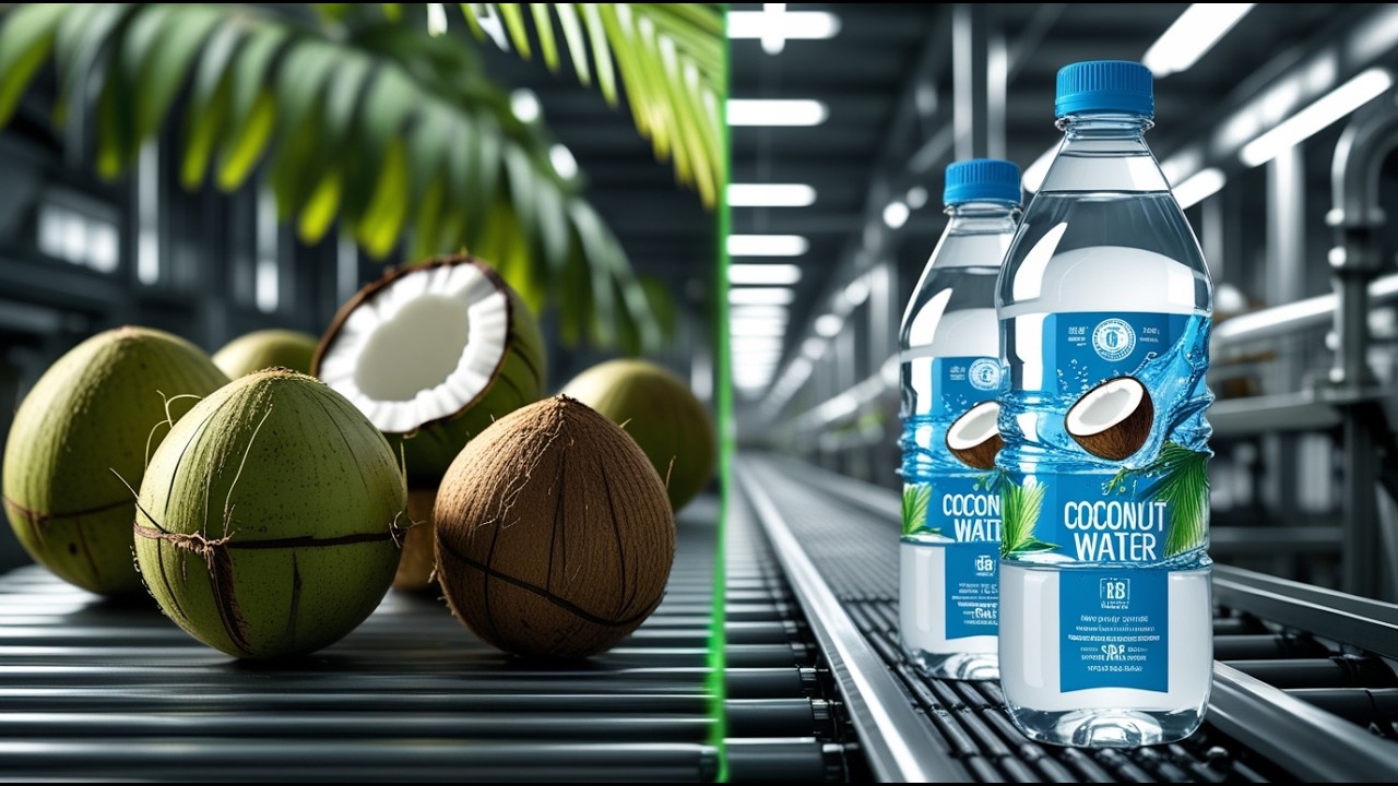 How Fresh Coconuts Become Bottled Coconut Water Inside a Modern Factory