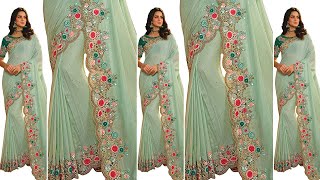 गज़ब की साड़ी की खूबसूरत डिजाइन ने Designer saree new collection / party wear sarees/new fancy sarees