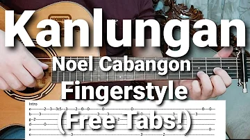 Kanlungan - Noel Cabangon Easy Fingerstyle Guitar Tutorial with Tabs on Screen (Free Tabs)