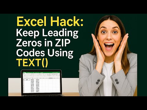Excel Hack: Keep Leading Zeros in ZIP Codes Using TEXT()