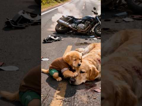 A little puppy🐕 saved his father's 👪life | Emotional story😭 | #dog #father #ai #virals #aichannel