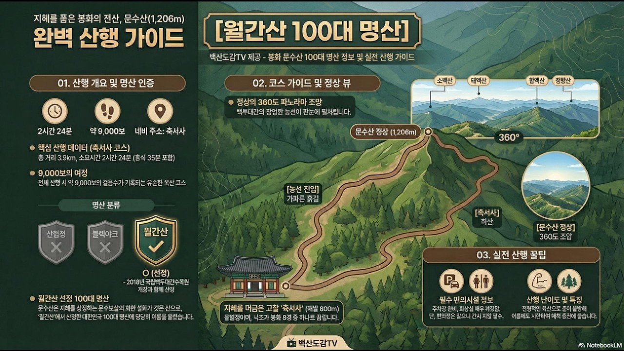 문수산 (경북 봉화군) | 100대명산 산행기록/축서사 주차장 - 주실령갈림길(1.5 km) - 문수산 정상 – 축서사 주차장