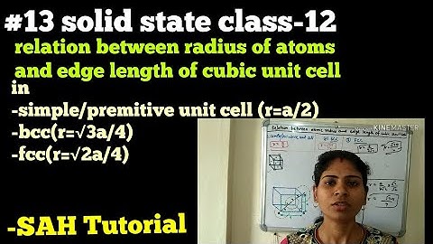 #13 solid state class-12 (relation between radius of atoms and edge length of cubic unit cell)