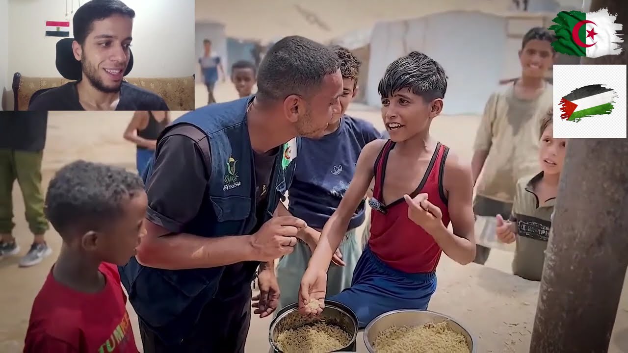 بكاء شديد لأهل غزة والشمال عقب وصول 200 ألف وجبة جزائرية لفلسطين dz ps |  ♥