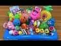 Satisfying Slime Smoothie asmr slime mixing makeup and random into Glossy glitter 😍