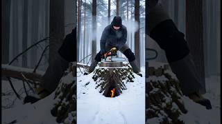 This Cozy Winter Bunker Feels Unreal ❄️🔥#winter #bunker #survival