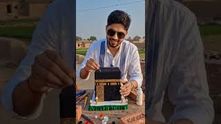 Building a beautiful Masjid Al Haram Kaaba miniature model in the village 🕋❤️#Kaaba in Hindi